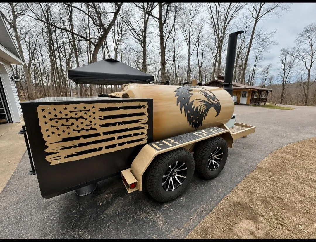 The Freedom offset smoker trailer